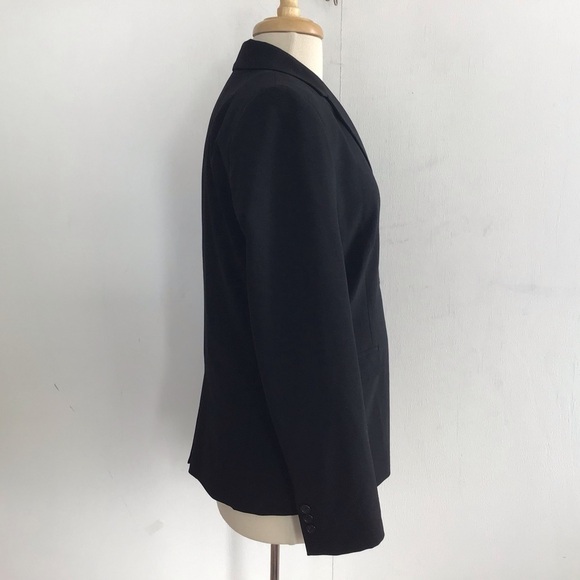 Banana Republic black three button stretch wool blend blazer size 10 - Picture 3 of 12